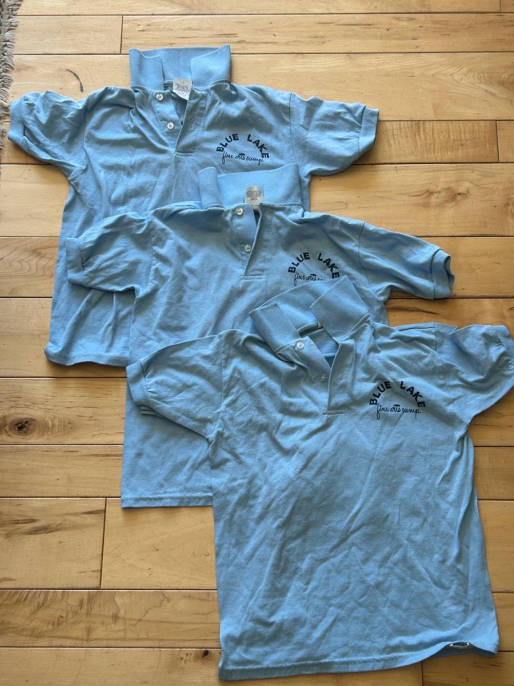 Blue Lake Fine Arts Camp Logo Light Blue Kids Polo Trio LOT OF 3, Size: YM10-12